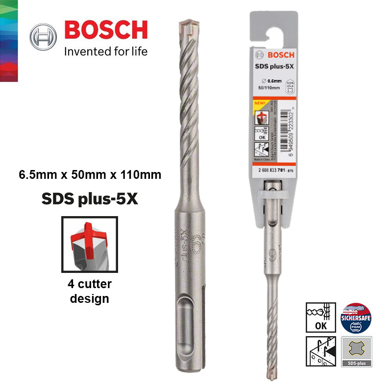 SDS-Plus-5X Kırıcı Delici Ucu 6,5*110 mm 1li Yedek Parça, Aksesuar ve Bakım Onarım Hizmeti