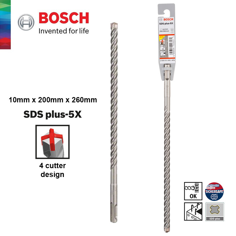 SDS-Plus-5X Kırıcı Delici Ucu 10*260 mm 1li Yedek Parça, Aksesuar ve Bakım Onarım Hizmeti
