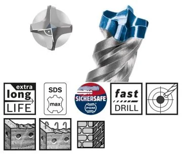 SDS-Max-8X Kırıcı Delici Ucu 16*340 mm 5li Yedek Parça, Aksesuar ve Bakım Onarım Hizmeti