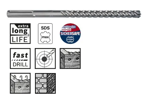 SDS-Max-8X Kırıcı Delici Ucu 20*520 mm 5li Yedek Parça, Aksesuar ve Bakım Onarım Hizmeti