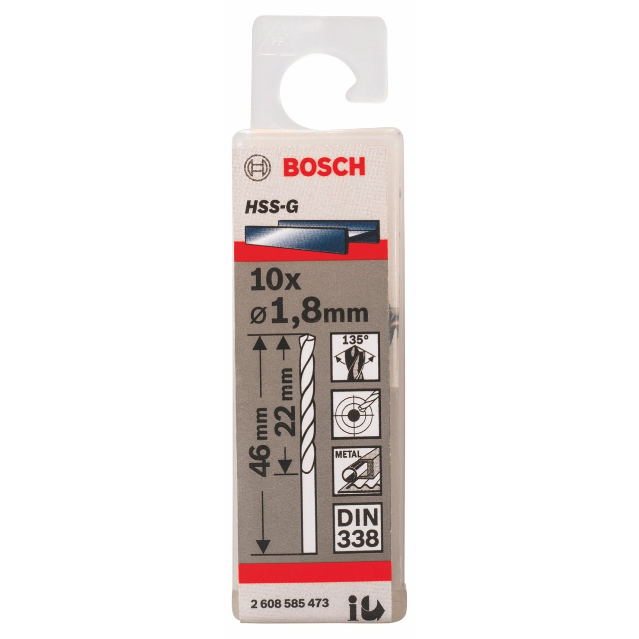HSS-G Metal Matkap Ucu 1,8*46 mm 10lu Yedek Parça, Aksesuar ve Bakım Onarım Hizmeti