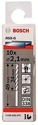 HSS-G Metal Matkap Ucu 2,1*49 mm 10lu Yedek Parça, Aksesuar ve Bakım Onarım Hizmeti