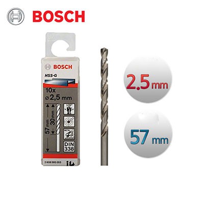 HSS-G Metal Matkap Ucu 2,5*57 mm 10lu Yedek Parça, Aksesuar ve Bakım Onarım Hizmeti