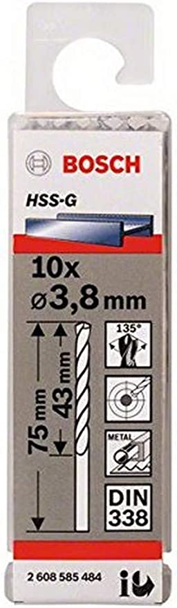 HSS-G Metal Matkap Ucu 3,8*75 mm 10lu Yedek Parça, Aksesuar ve Bakım Onarım Hizmeti