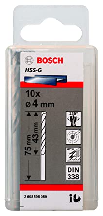 HSS-G Metal Matkap Ucu 4*75 mm 10lu Yedek Parça, Aksesuar ve Bakım Onarım Hizmeti
