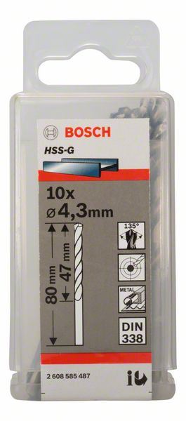 HSS-G Metal Matkap Ucu 4,3*80 mm 10lu Yedek Parça, Aksesuar ve Bakım Onarım Hizmeti