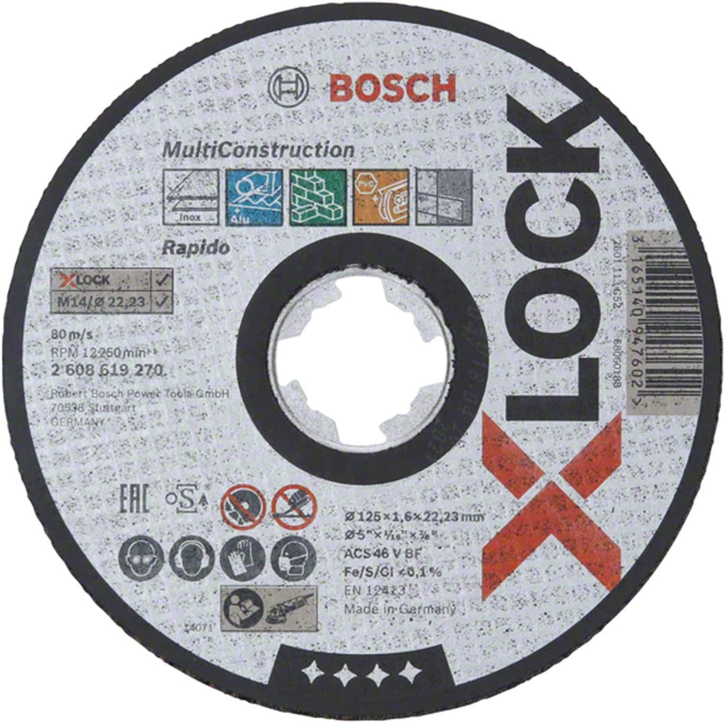 X-LOCK Rap. Çoklu Alanlarda Kullanım KesmeTaşı125*1,6mm Yedek Parça, Aksesuar ve Bakım Onarım Hizmeti