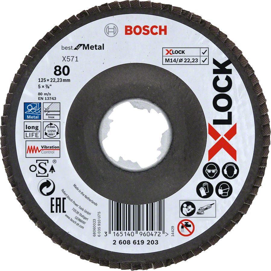 X-LOCK BFM 125 mm 80 Kum Flap Disk Yedek Parça, Aksesuar ve Bakım Onarım Hizmeti