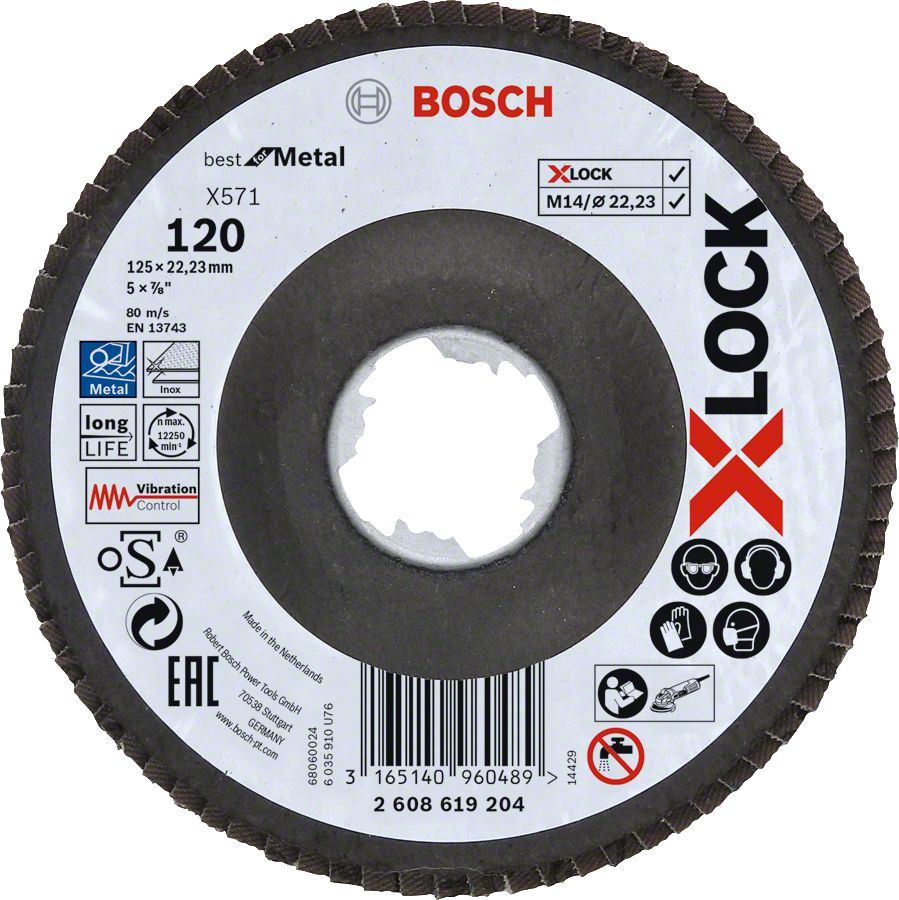 X-LOCK BFM 125 mm 120 Kum Flap Disk Yedek Parça, Aksesuar ve Bakım Onarım Hizmeti
