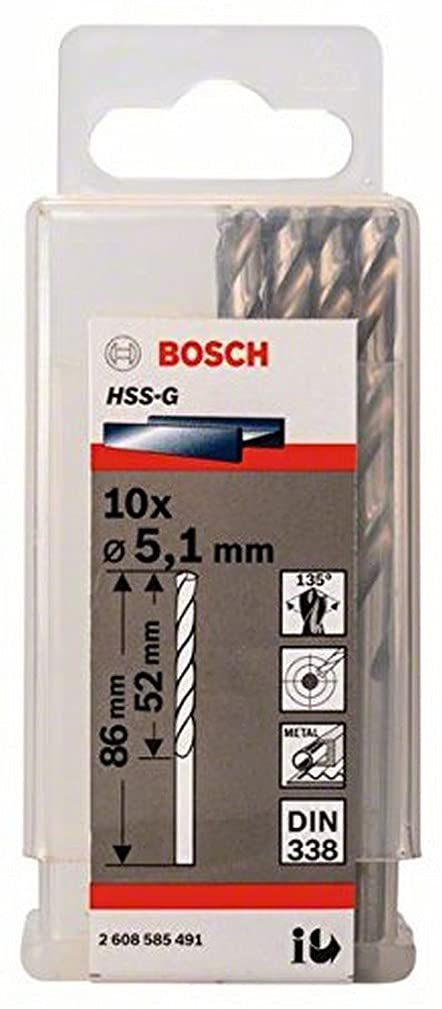 HSS-G Metal Matkap Ucu 5,1*86 mm 10lu Yedek Parça, Aksesuar ve Bakım Onarım Hizmeti