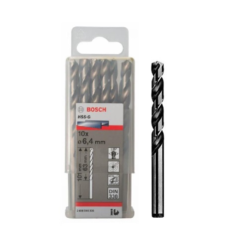 HSS-G Metal Matkap Ucu 6,4*101 mm 10lu Yedek Parça, Aksesuar ve Bakım Onarım Hizmeti