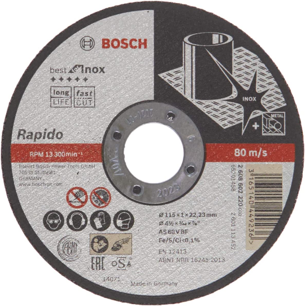 BFInox Rapido Turbo Kesme Taşı 115*1,0 mm Yedek Parça, Aksesuar ve Bakım Onarım Hizmeti