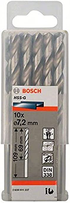 HSS-G Metal Matkap Ucu 7,2*109 mm 10lu Yedek Parça, Aksesuar ve Bakım Onarım Hizmeti