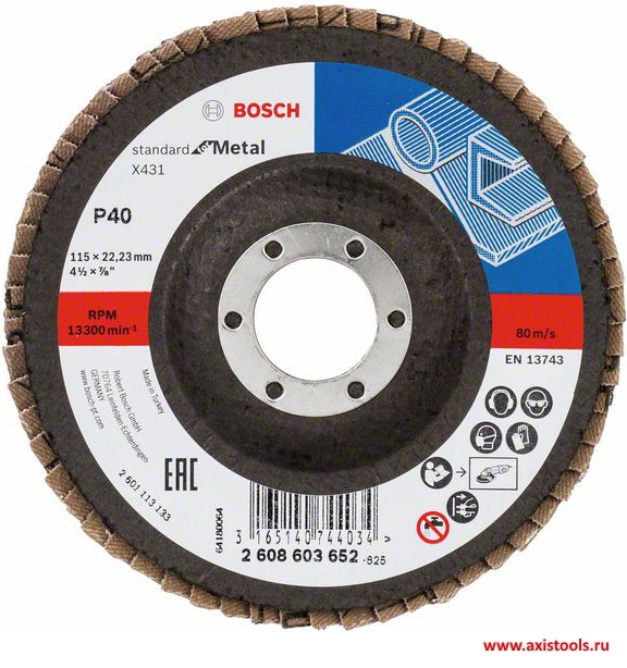 X431 115 mm ALOX 40 Kum Flap Disk Yedek Parça, Aksesuar ve Bakım Onarım Hizmeti