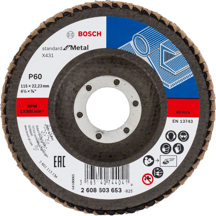 X431 115 mm ALOX 60 Kum Flap Disk Yedek Parça, Aksesuar ve Bakım Onarım Hizmeti