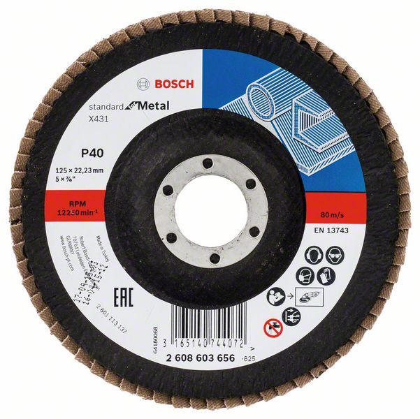 X431 125 mm ALOX 40 Kum Flap Disk Yedek Parça, Aksesuar ve Bakım Onarım Hizmeti