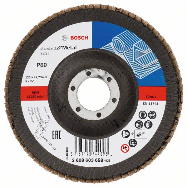 X431 125 mm ALOX 80 Kum Flap Disk Yedek Parça, Aksesuar ve Bakım Onarım Hizmeti