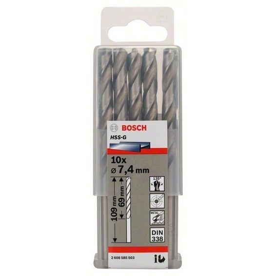 HSS-G Metal Matkap Ucu 7,4*109 mm 10lu Yedek Parça, Aksesuar ve Bakım Onarım Hizmeti