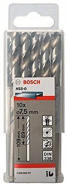 HSS-G Metal Matkap Ucu 7,5*109 mm 10lu Yedek Parça, Aksesuar ve Bakım Onarım Hizmeti
