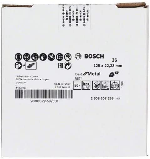 R574 BFM 125 mm 36Kum Fiber Disk Yedek Parça, Aksesuar ve Bakım Onarım Hizmeti