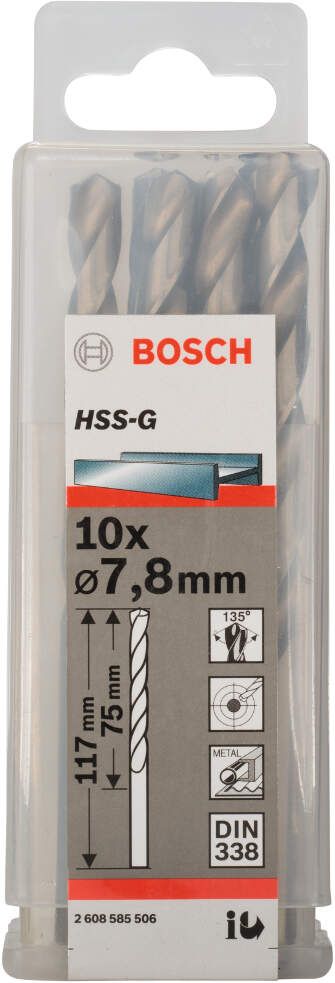 HSS-G Metal Matkap Ucu 7,8*117 mm 10lu Yedek Parça, Aksesuar ve Bakım Onarım Hizmeti