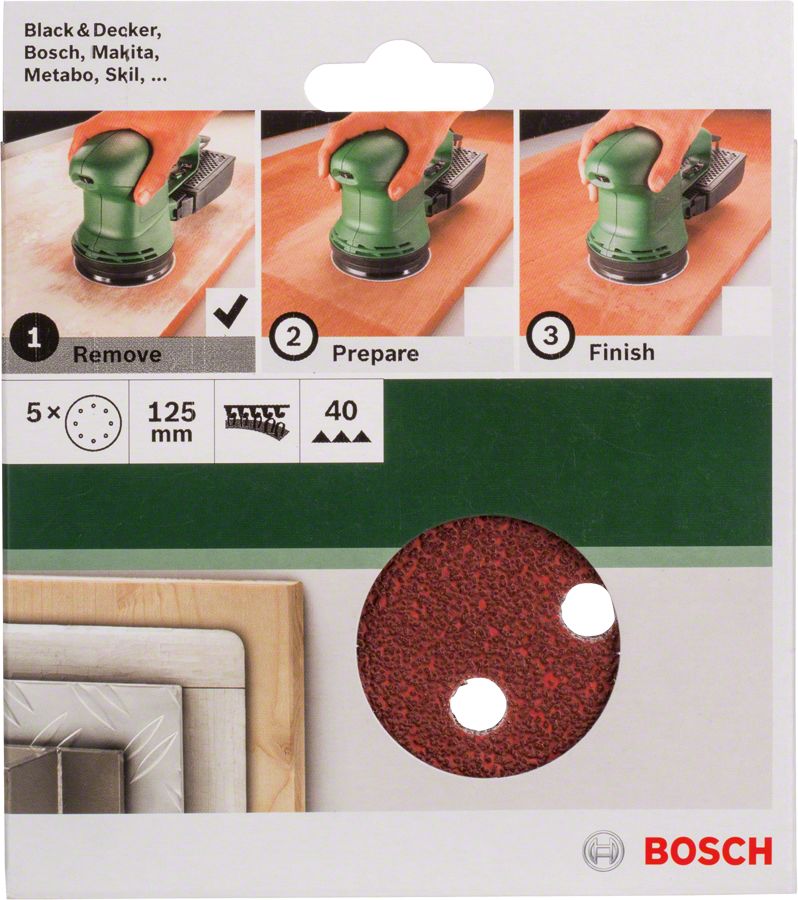 DIY 125 mm Universal Zımpara 8 Delikli 40 Kum 5li Yedek Parça, Aksesuar ve Bakım Onarım Hizmeti