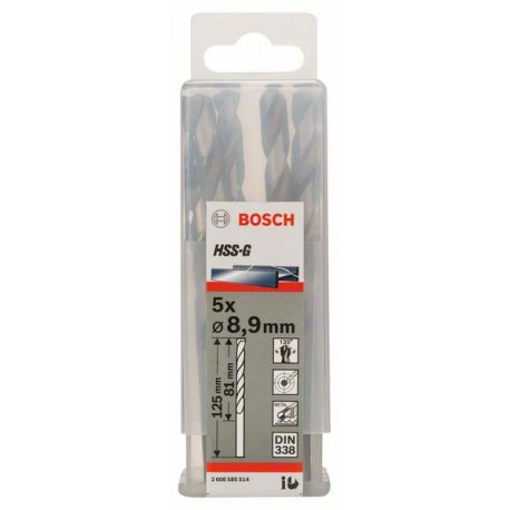 HSS-G Metal Matkap Ucu 8,9*125 mm 5li Yedek Parça, Aksesuar ve Bakım Onarım Hizmeti