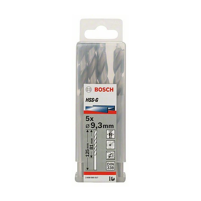 HSS-G Metal Matkap Ucu 9,3*125 mm 5li Yedek Parça, Aksesuar ve Bakım Onarım Hizmeti