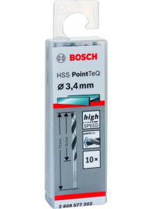 HSSPointTeQ Metal Matkap Ucu 3,4mm 10lu Yedek Parça, Aksesuar ve Bakım Onarım Hizmeti