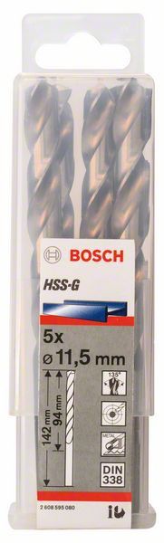 HSS-G Metal Matkap Ucu 11,5*142 mm 5li Yedek Parça, Aksesuar ve Bakım Onarım Hizmeti