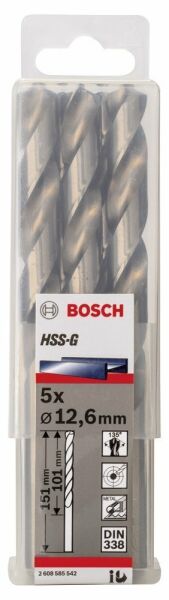 HSS-G Metal Matkap Ucu 12,6*151 mm 5li Yedek Parça, Aksesuar ve Bakım Onarım Hizmeti