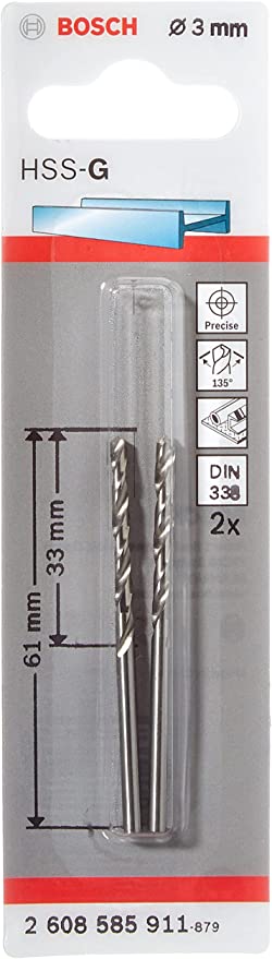 HSS-G Metal Matkap Ucu 3*61 mm 2li Yedek Parça, Aksesuar ve Bakım Onarım Hizmeti