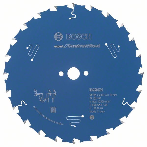 EXCW Daire Testere Bıçağı 184*16 mm 24 D E Yedek Parça, Aksesuar ve Bakım Onarım Hizmeti