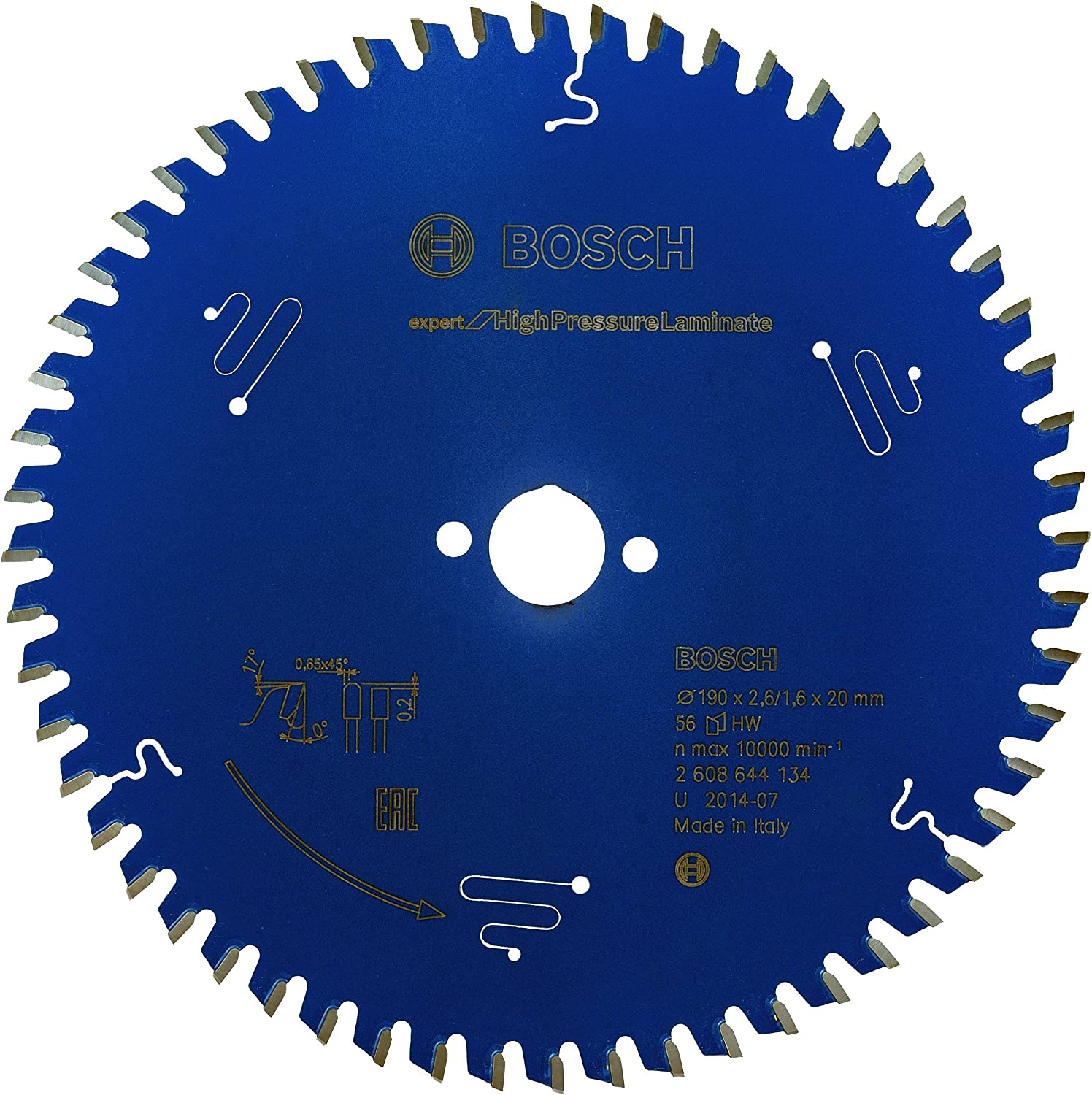 EXHPL Daire Testere Bıçağı 190*20 mm 56 D E Yedek Parça, Aksesuar ve Bakım Onarım Hizmeti