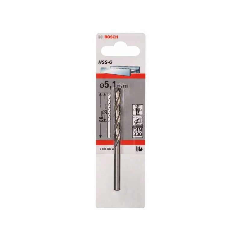 HSS-G Metal Matkap Ucu 5,1*86 mm 1li Yedek Parça, Aksesuar ve Bakım Onarım Hizmeti