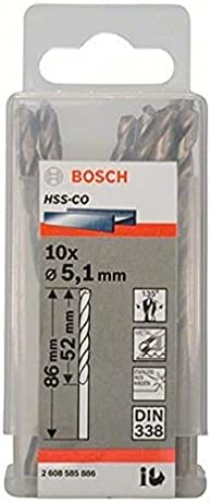 HSS-Co Metal Matkap Ucu 5,1*86 mm 10lu Yedek Parça, Aksesuar ve Bakım Onarım Hizmeti