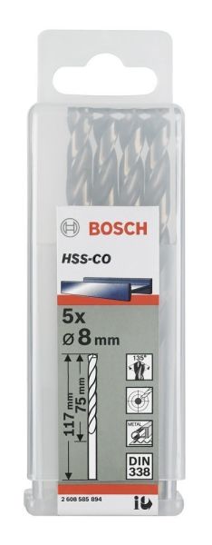HSS-Co Metal Matkap Ucu 8,8*125 mm 5li Yedek Parça, Aksesuar ve Bakım Onarım Hizmeti