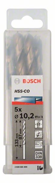 HSS-Co Metal Matkap Ucu 10,2*133 mm 5li Yedek Parça, Aksesuar ve Bakım Onarım Hizmeti