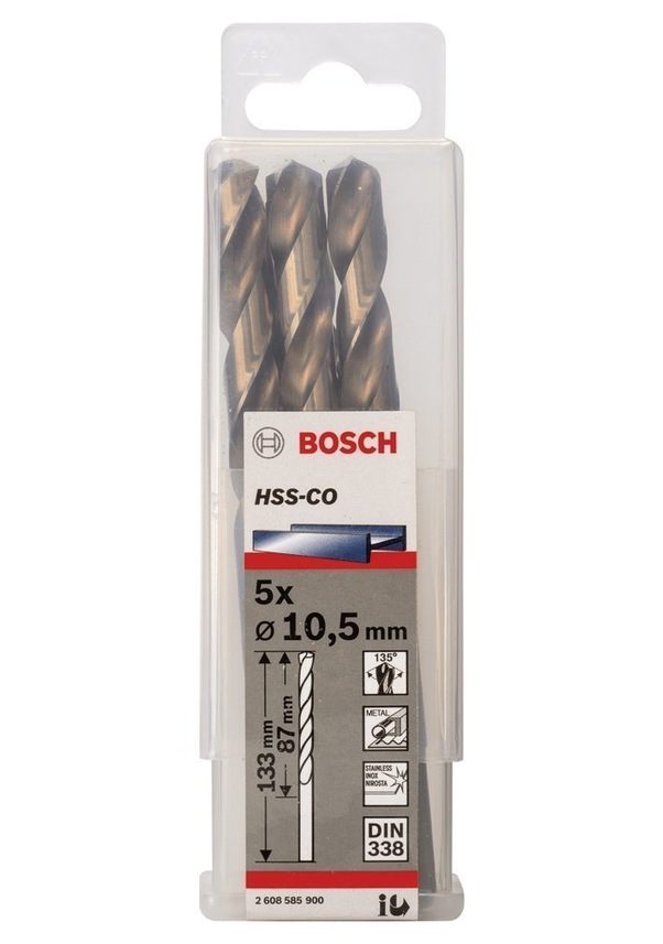 HSS-Co Metal Matkap Ucu 10,5*133 mm 5li Yedek Parça, Aksesuar ve Bakım Onarım Hizmeti