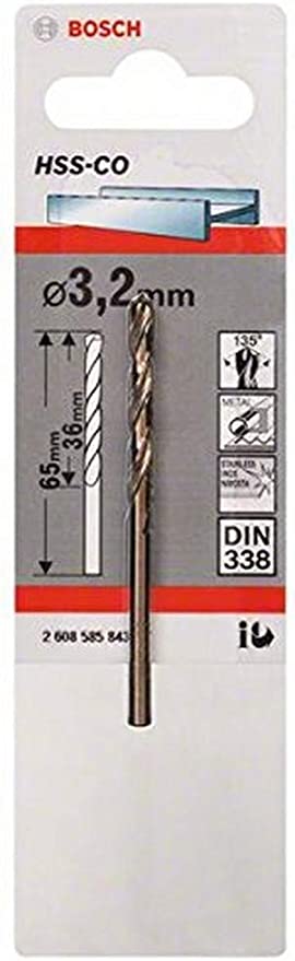 HSS-Co Metal Matkap Ucu 3,2*65 mm 1li Yedek Parça, Aksesuar ve Bakım Onarım Hizmeti