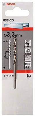 HSS-Co Metal Matkap Ucu 3,3*65 mm 1li Yedek Parça, Aksesuar ve Bakım Onarım Hizmeti