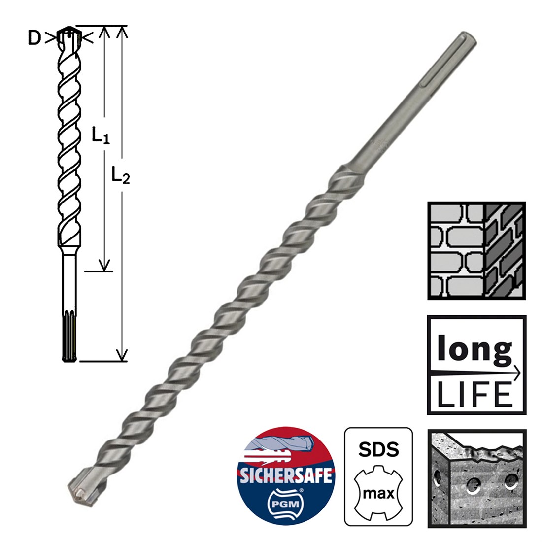 SDS-Max-4 Kırıcı Delici Ucu 28*520 mm 1li Yedek Parça, Aksesuar ve Bakım Onarım Hizmeti