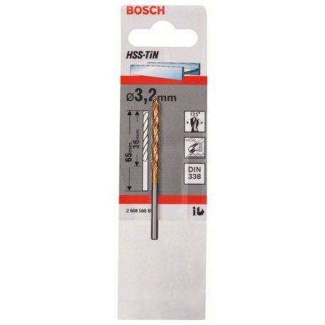 HSS-TiN Metal Matkap Ucu 3,2*65 mm 1li Yedek Parça, Aksesuar ve Bakım Onarım Hizmeti