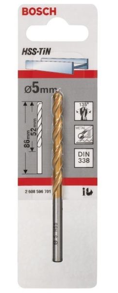 HSS-TiN Metal Matkap Ucu 5*86 mm 1li Yedek Parça, Aksesuar ve Bakım Onarım Hizmeti