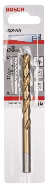 HSS-TiN Metal Matkap Ucu 8*117 mm 1li Yedek Parça, Aksesuar ve Bakım Onarım Hizmeti