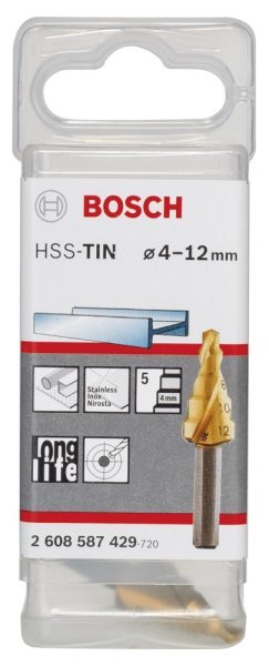 HSS-TiN 5 Kademeli Matkap Ucu 4-12 mm Yedek Parça, Aksesuar ve Bakım Onarım Hizmeti