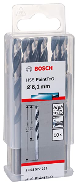 HSSPointTeQ Metal Matkap Ucu 6,1mm 10lu Yedek Parça, Aksesuar ve Bakım Onarım Hizmeti