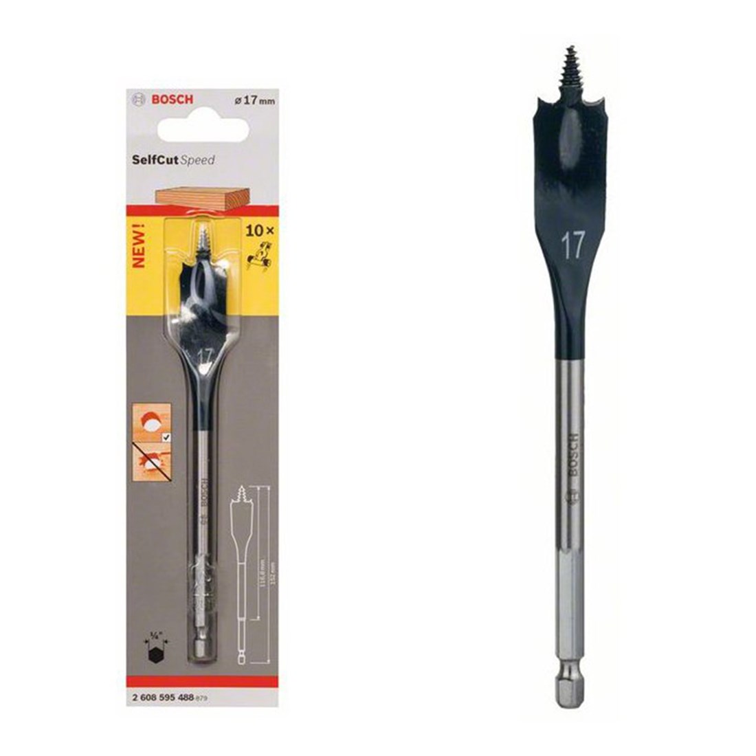 SCS Yaprak Ahşap Matkap Ucu HEX 17*152mm Yedek Parça, Aksesuar ve Bakım Onarım Hizmeti