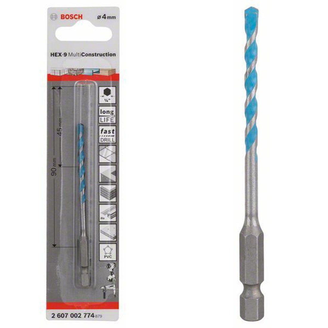 HEX-9 MC Çok Amaçlı Matkap Ucu 4*90mm Yedek Parça, Aksesuar ve Bakım Onarım Hizmeti