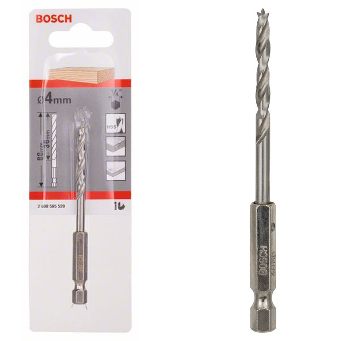HEX Şaftlı Ahşap Matkap Ucu 4*88 mm Yedek Parça, Aksesuar ve Bakım Onarım Hizmeti